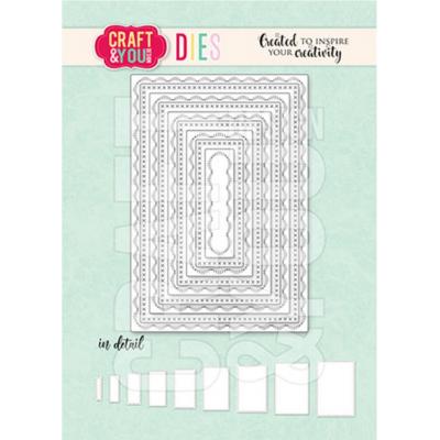 Craft & You Design Cutting Dies - Rectangles Base Decorative Stiches