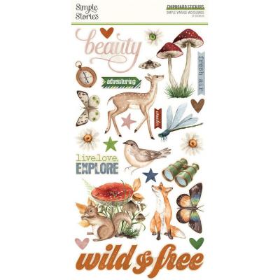 Simple Stories Simple Vintage Woodlands - Chipboard Stickers