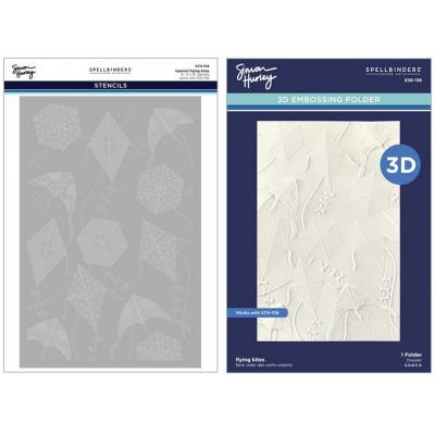 Spellbinders 3D Embossing Folder + Stencil - Flying Kites