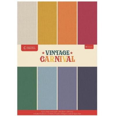 Crafter's Companion Vintage Carnival - Luxury Linen Card Pack