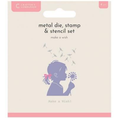 Crafter's Companion Metal Die, Stamp and Stencil Set - Make a Wish