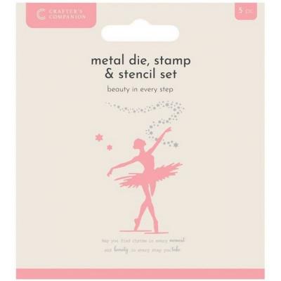 Crafter's Companion Metal Die, Stamp and Stencil Set - Beauty in Every Step