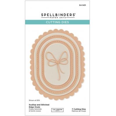 Spellbinders Paper Arts Etched Dies - Scallop and Stitched Edge Ovals