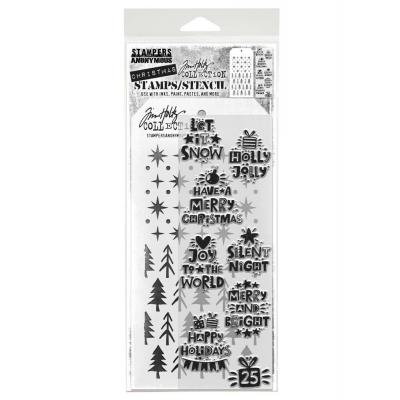 tampers Anonymous Mixed Media Tim Holtz Stempel + Schablone - Holiday Whatnots