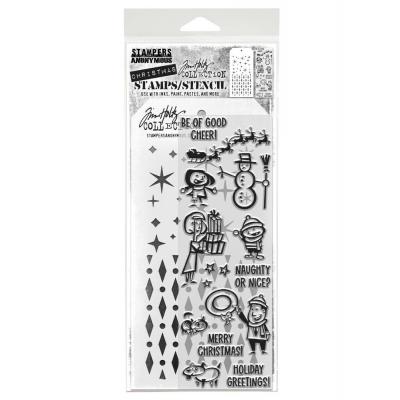 tampers Anonymous Mixed Media Tim Holtz Stempel + Schablone - Christmas Cartoons