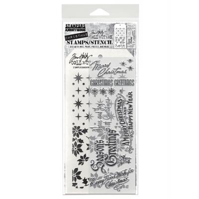 tampers Anonymous Mixed Media Tim Holtz Stempel + Schablone - Vintage Christmas