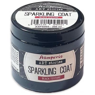 Stamperia Art Stories Texture Paste - Sparkling Coat Black Texture