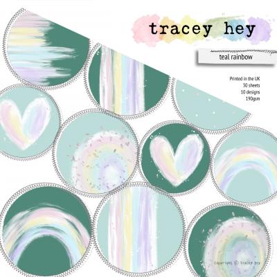 Tracey Hey Paper Pad - Teal Rainbow