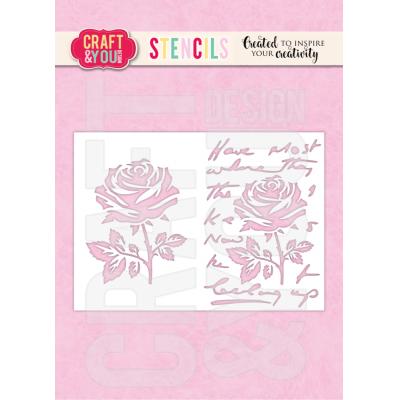 Craft & You Design Stencil - Rose on the Letters