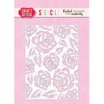 Craft & You Design Stencil - Big Roses