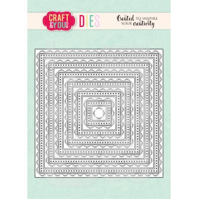 Craft & You Design Cutting Dies - Square Decorative Stiches