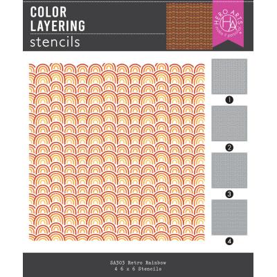 Hero Arts Retro Kitchen Color Layering Stencils - Retro Rainbow