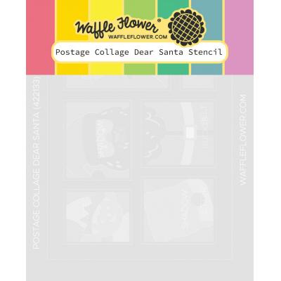 Waffle Flower Stencil - Postage Collage Dear Santa