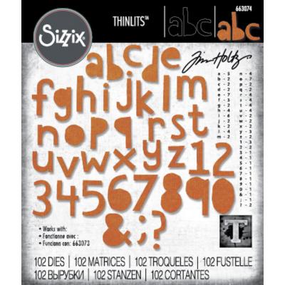 Sizzix Tim Holtz Thinlits Die - Alphanumeric Cutout Lower