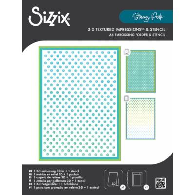 Sizzix Stacey Park 3D Textured Impressions with Stencil - Rock The Dots