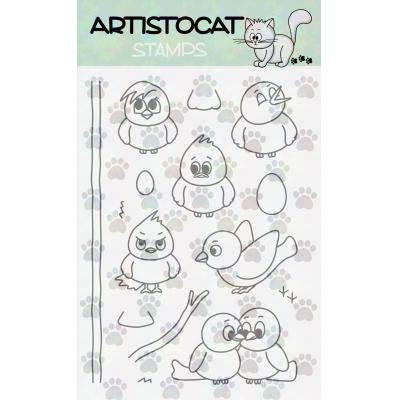 Artistocat Stamps Stempel - Lustige Vögel