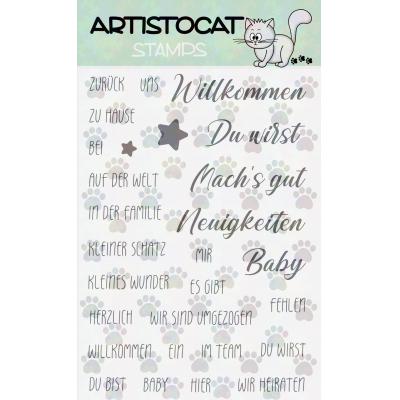 Artistocat Stamps Stempel - Willkommen