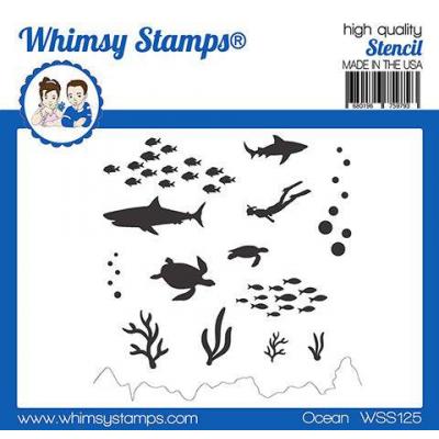 Whimsy Stamps Stencil - Ocean