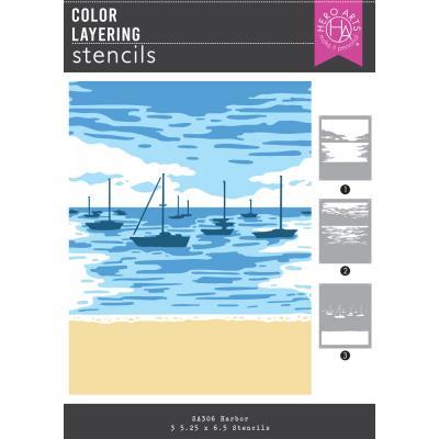 Hero Arts Seaside Blooms Color Layering Stencils - Harbor