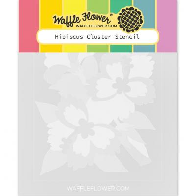 Waffle Flower Coloring Stencil - Hibiscus Cluster