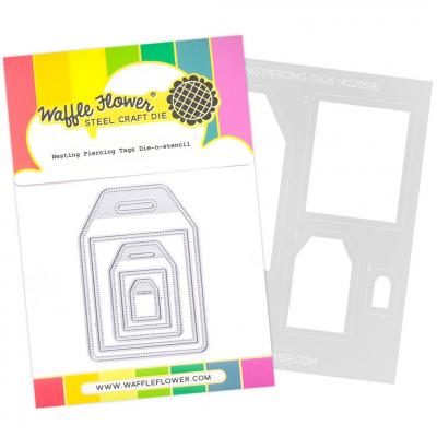 Waffle Flower Die-n-stencil - Nesting Piercing Tags