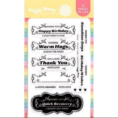 Waffle Flower  Stempel - Vintage Label 1 Inverted