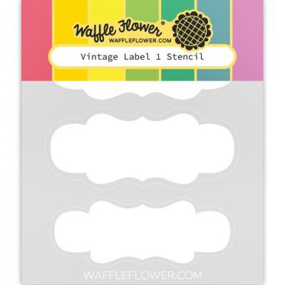 Waffle Flower  Stencil - Vintage Label 1