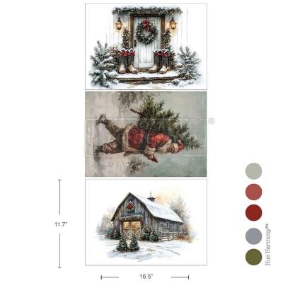 Prima Marketing Re-Design Decoupage Fiber - Santa's Woodland Stroll