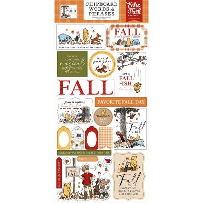 Echo Park Winnie The Pooh Autumn - Chipboard Word & Phrases