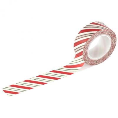 Echo Park Christmas Express Washi Tape - Candy Cane Diagonal Stripe
