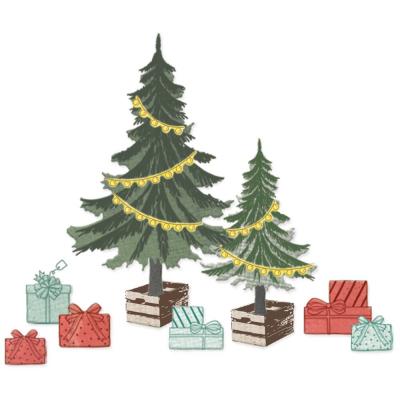 Sizzix 49 and Market Framelits Die und Stempel - Trees And Trinkets