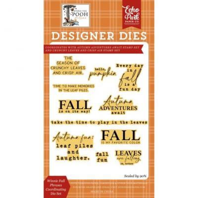 Echo Park Winnie The Pooh Autumn Die Set - Winnie Fall Phrases