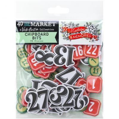 49 And Market Mistletoe And Memories - Chipboard Bits