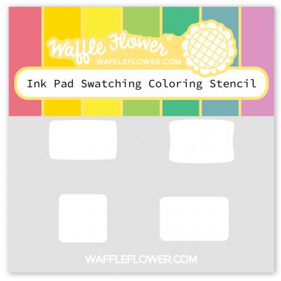 Waffle Flower Coloring Stencil - Ink Pad Swatching