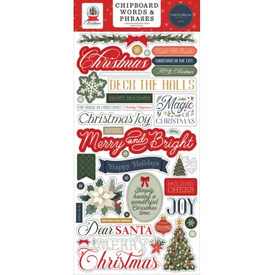 Carta Bella Christmas In The City - Chipboard Words & Phrases