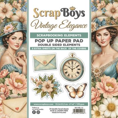 ScrapBoys Vintage Elegance - Pop Up Paper Pad