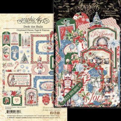 Graphic 45 Deck the Halls - Chipboard Pieces, Tags & Frames