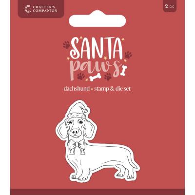 Crafter's Companion Santa Paws Stamp & Die - Dachshund