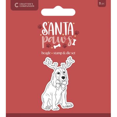 Crafter's Companion Santa Paws Stamp & Die - Beagle