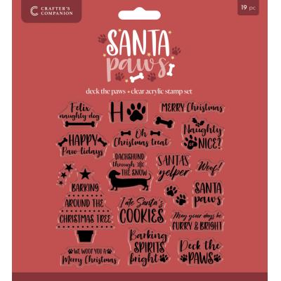 Crafter's Companion Santa Paws Stempel - Deck The Paws