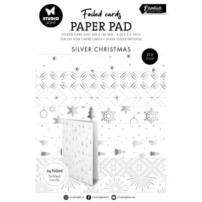 StudioLight Foiled Cards - Silver Christmas