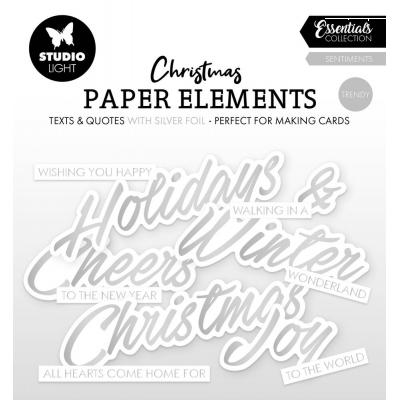 StudioLight Die-Cuts - Sentiments Trendy Silver Christmas