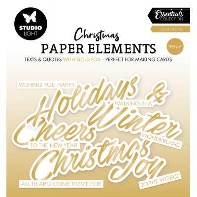 StudioLight Die-Cuts - Sentiments Trendy Gold Christmas