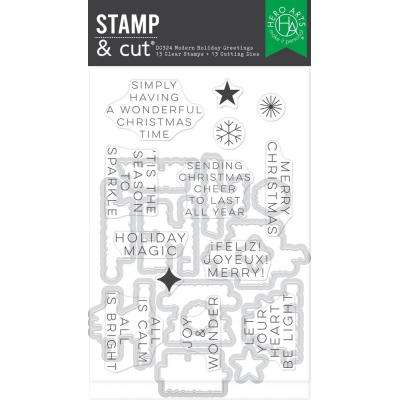 Hero Arts Very Merry Stamp & Cut Set - Holiday Greetings
