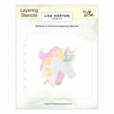 Lisa Horton Crafts Layering Stencil - Believe In Unicorns