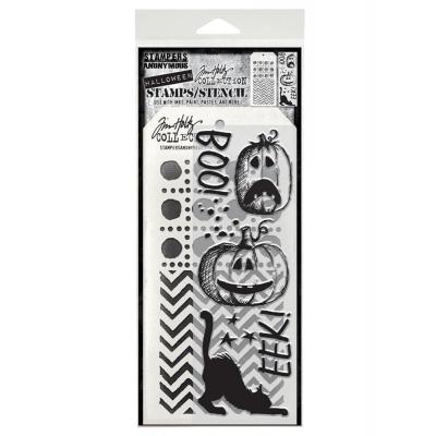 Stampers Anonymous Mixed Media Tim Holtz Stempel + Schablone - Eek A Boo