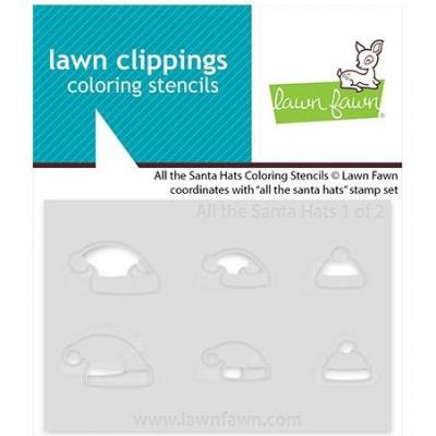 Lawn Clippings Coloring Stencils - All The Santa Hats