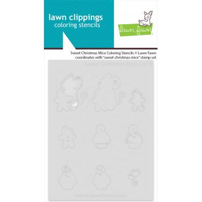 Lawn Clippings Coloring Stencils - Sweet Christmas Mice