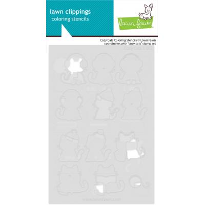 Lawn Clippings Coloring Stencils - Cozy Cats Christmas