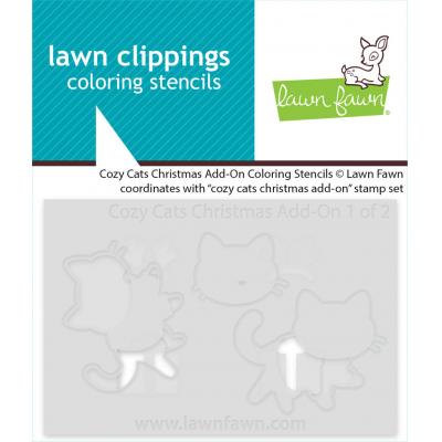 Lawn Clippings Coloring Stencils - Cozy Cats Christmas  Add-On